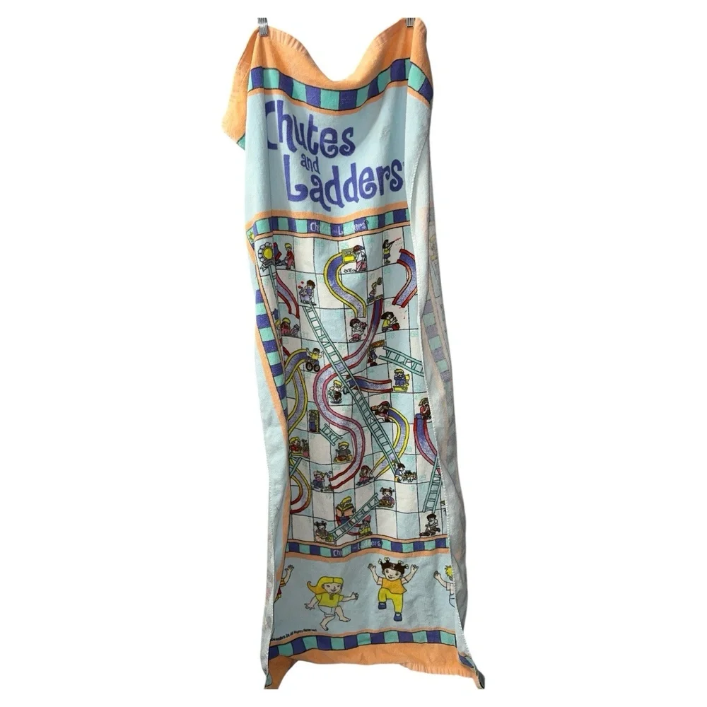 Vintage Game Beach Towel 2004 Chutes and Ladders Jay Franco Cotton Fun Retro Y2K